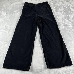 Frye Pants Velvet Wide Leg Pants Women 28 Black Minimalist Elevated Basics